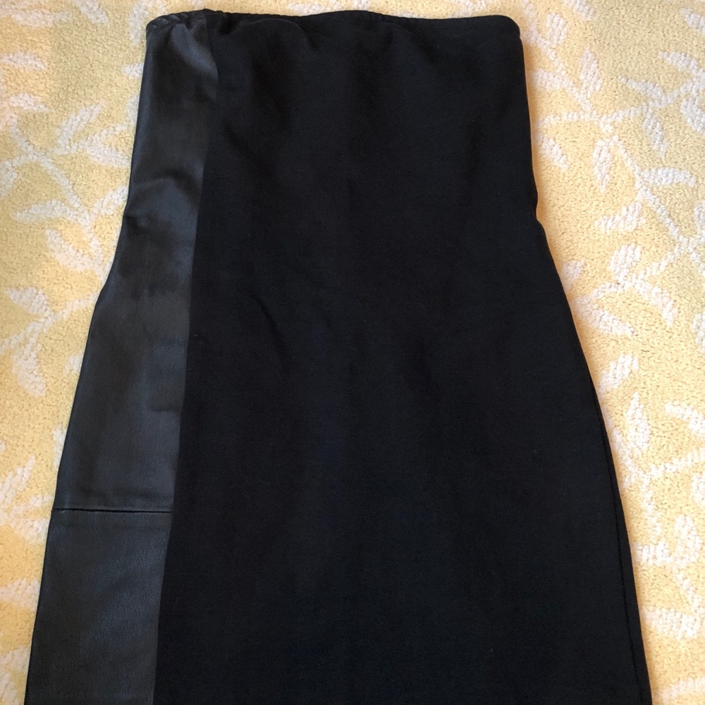 DKNY little black dress with leather panel